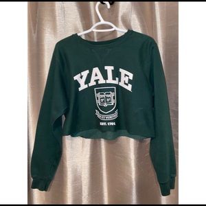 yale crop sweater